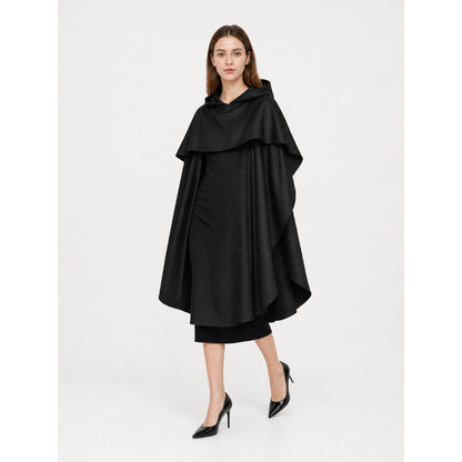 Black Hooded Carnival Cloak for Cosplay lifestyle