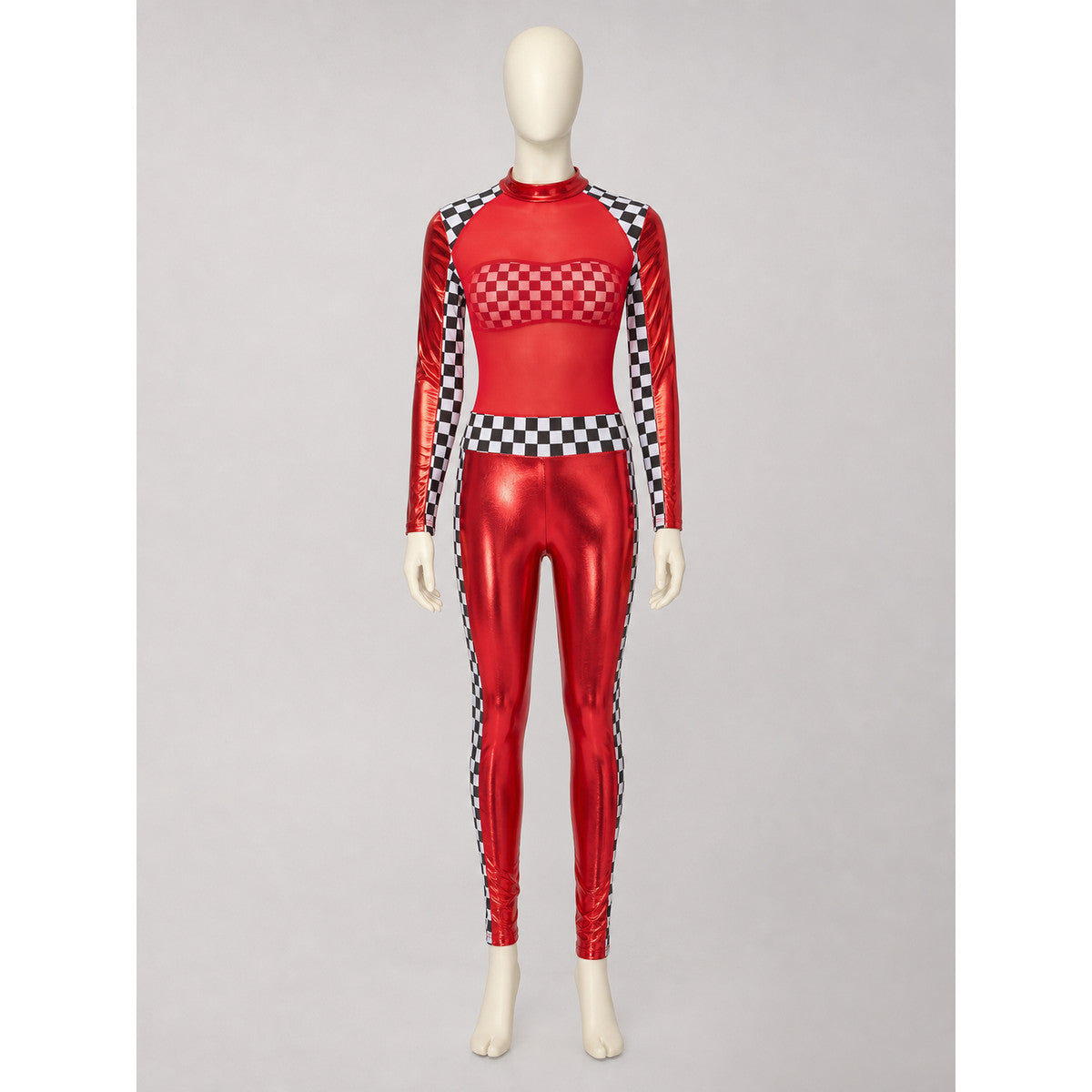 Two-Piece Stage Costume with Checkerboard Details