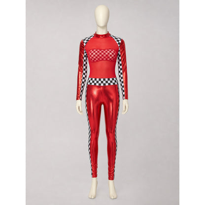 Two-Piece Stage Costume with Checkerboard Details