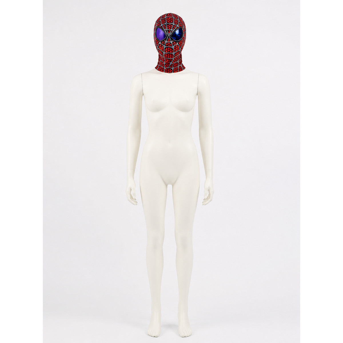 Red and Blue Carnival Mask with Spiderweb Pattern lifestyle view