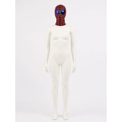Red and Blue Carnival Mask with Spiderweb Pattern lifestyle view