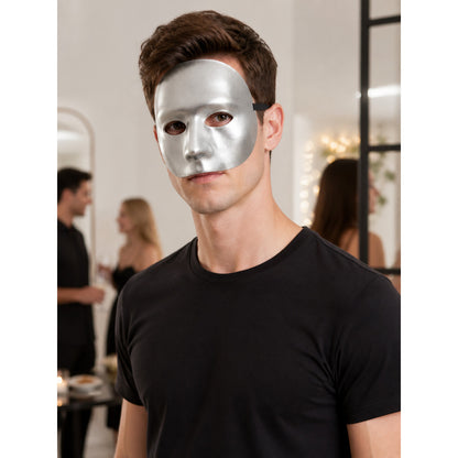 Silver Carnival Half-Mask for Halloween lifestyle view