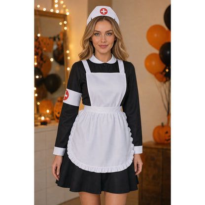 Nurse Costume Carnival Set with Apron and Cap lifestyle view