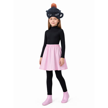 Halloween Costume: Black Jumpsuit, Pink Skirt, Mask Costume Masks detail