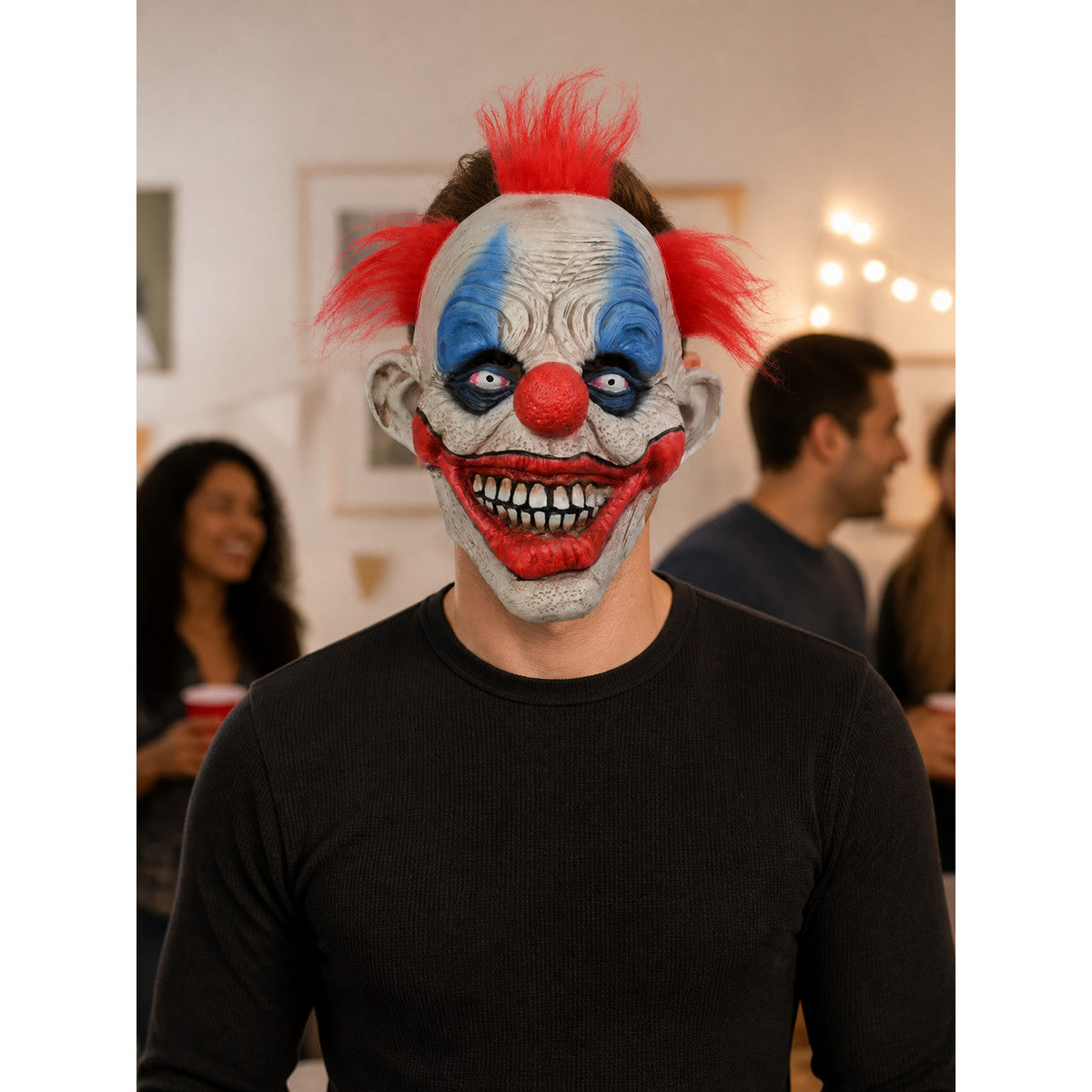 Scary Clown Carnival Mask for Halloween lifestyle view