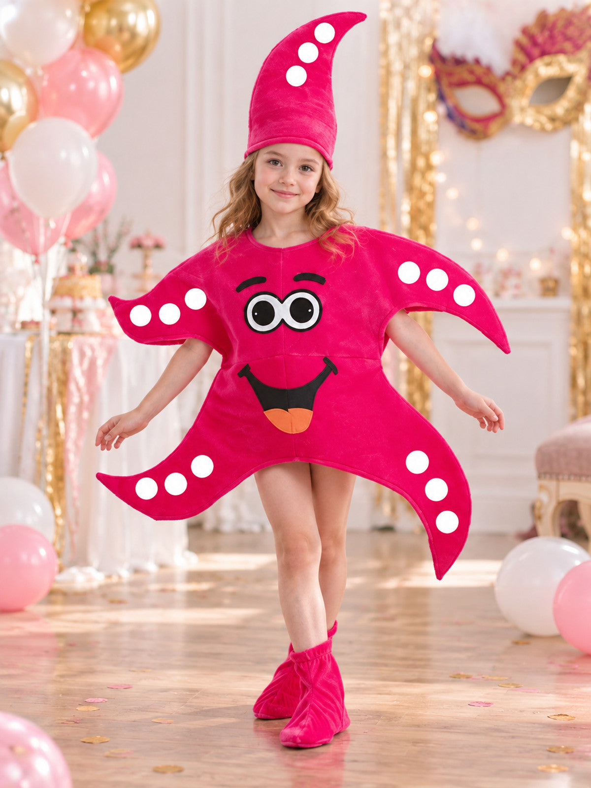 Bright pink carnival costume with tentacles