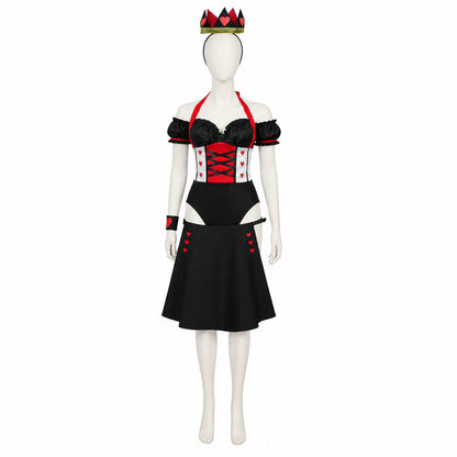 Queen of Hearts Costume with Crown and Hearts for Halloween Costume Headwear detail