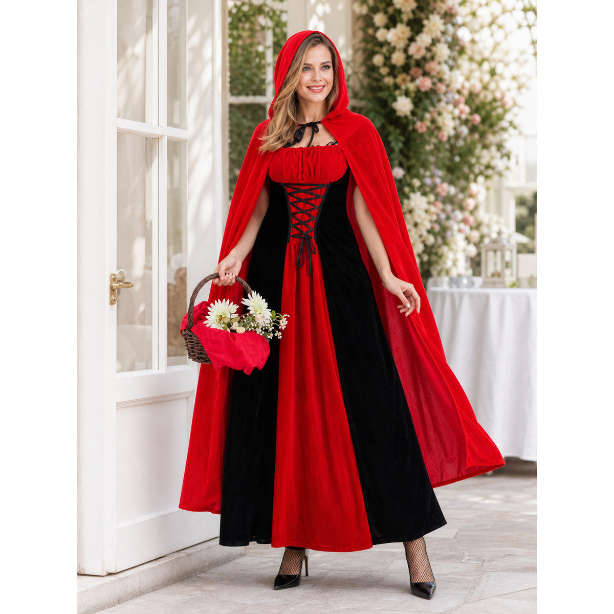 Halloween Hooded Little Red Riding Hood Costume lifestyle view