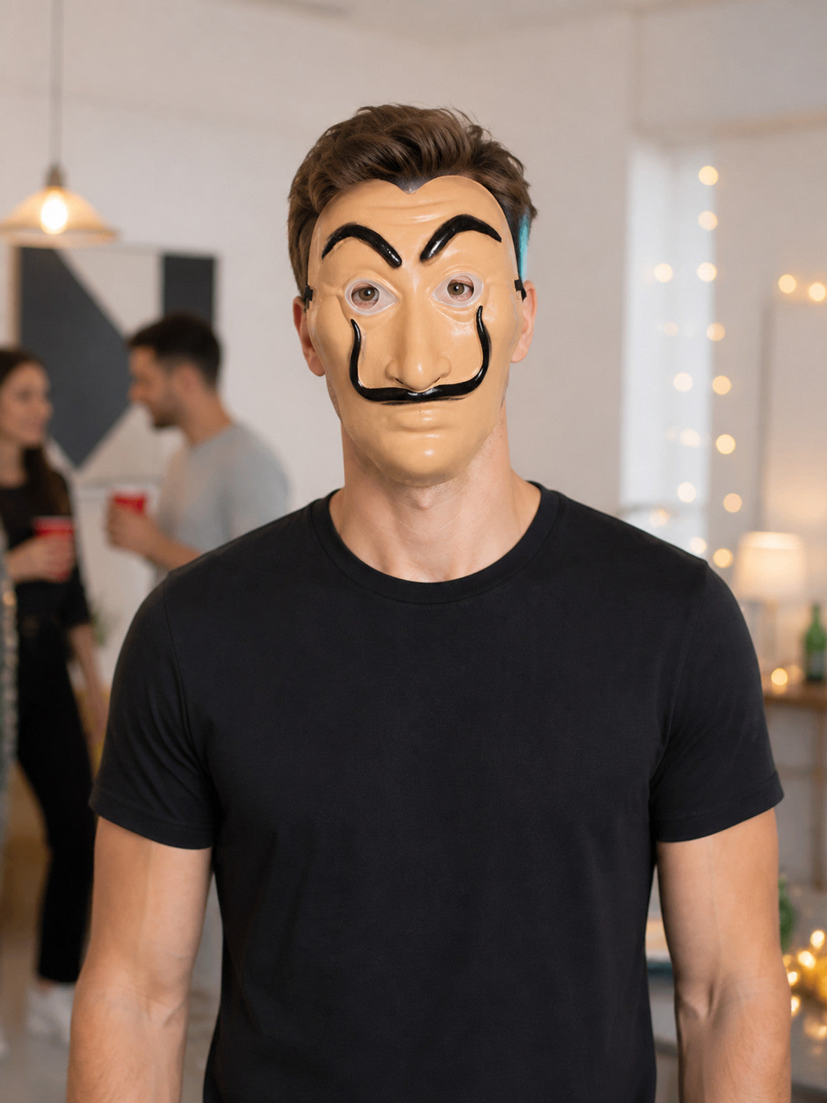 Carnival mask with mustache and eyebrows for cosplay