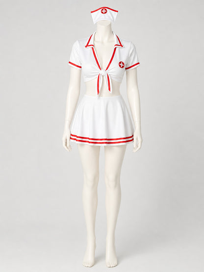 Nurse Costume with Skirt and Cap for Cosplay Costume Headwear detail