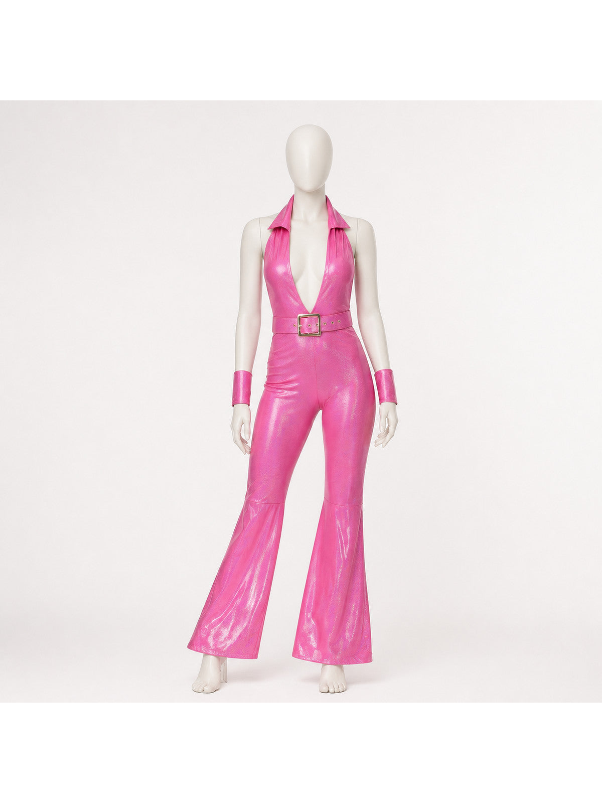 Jumpsuit with a Deep V-Neckline and Flared Legs product detail