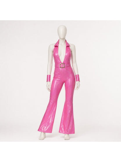 Jumpsuit with a Deep V-Neckline and Flared Legs product detail