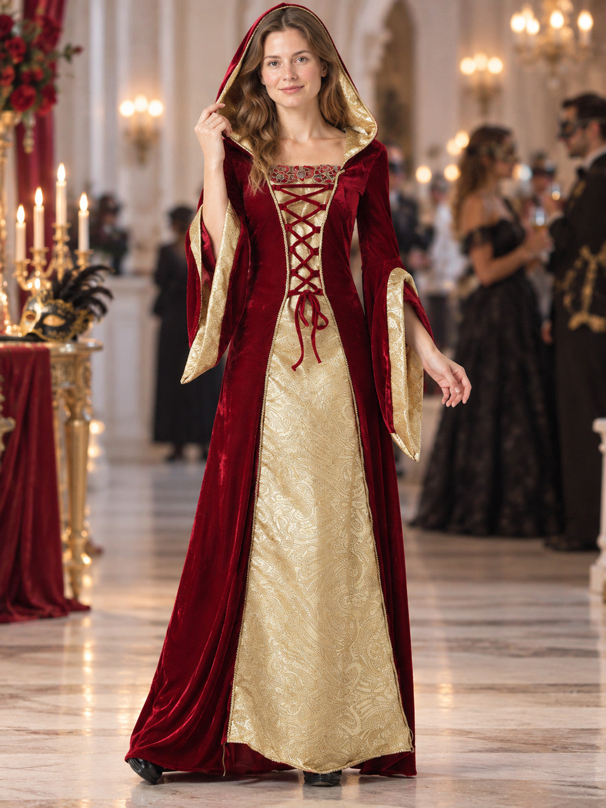 Adult Costume, Hooded Vampire Dress