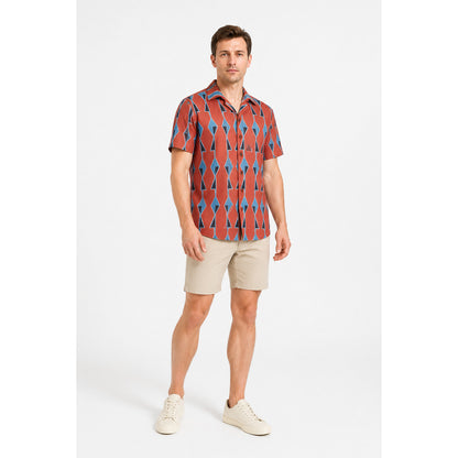 Short-Sleeve Shirt with Geometric Pattern product detail