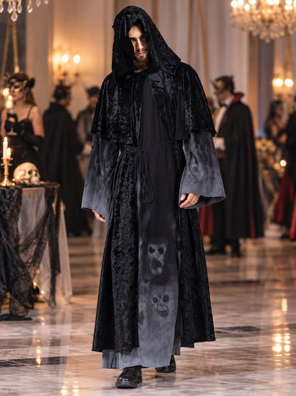 Vampire Halloween Costume with Hood, Cape, and Belt
