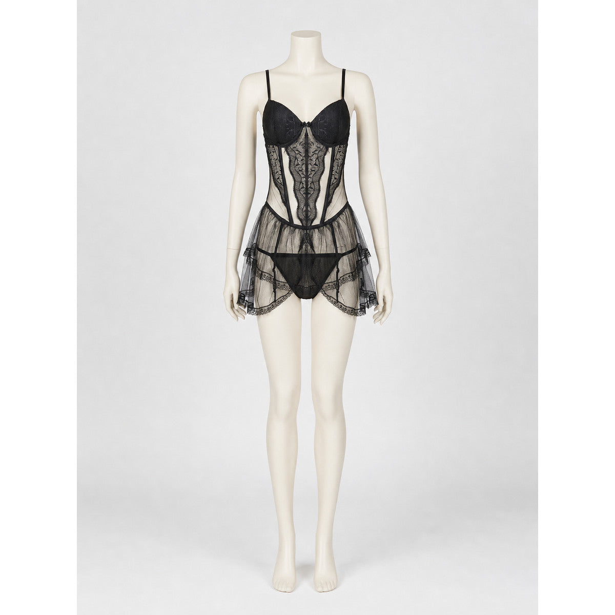 Erotic Bodysuit with Thin Straps and Lace