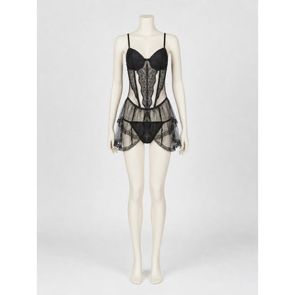 Erotic Bodysuit with Thin Straps and Lace