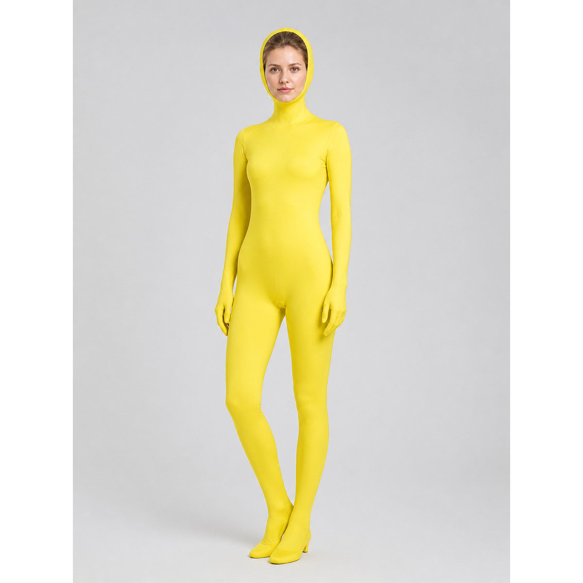 Yellow Hooded Jumpsuit Costume for Halloween Costumes detail