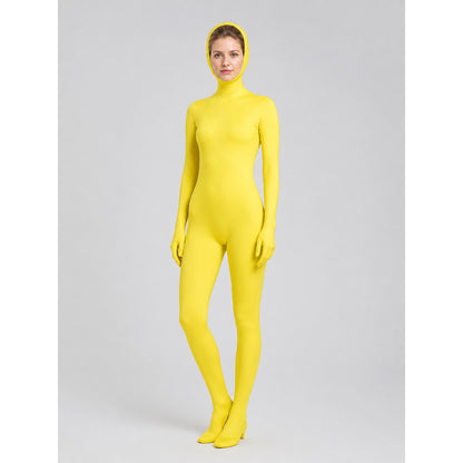 Yellow Hooded Jumpsuit Costume for Halloween Costumes detail