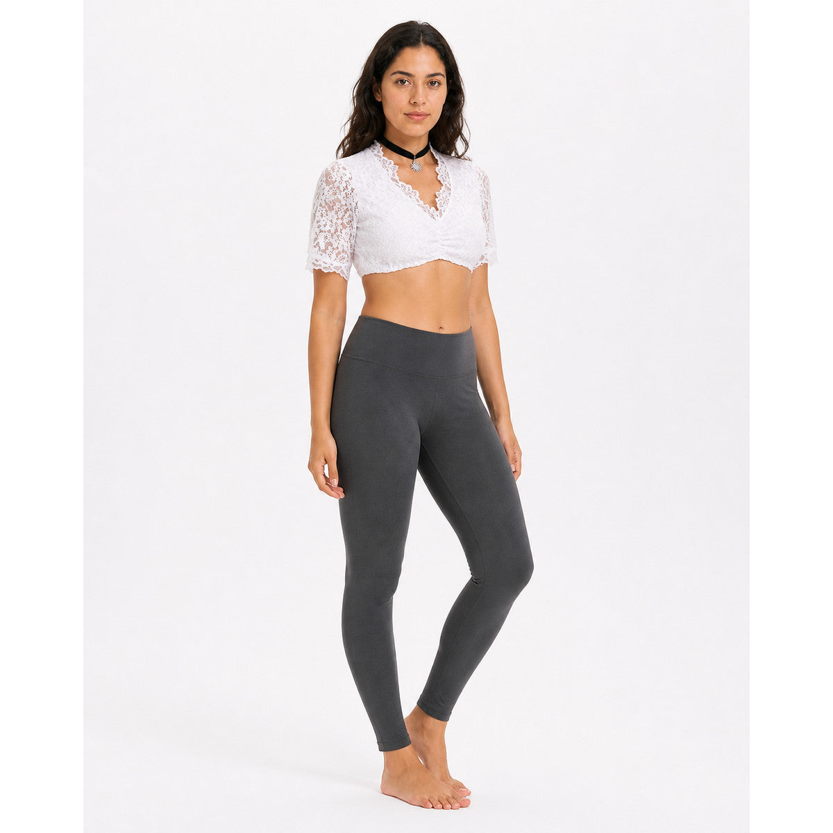 White Lace V-Neck Top product detail