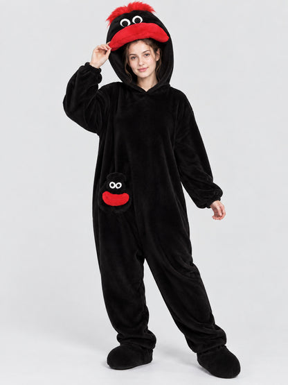 Insulated jumpsuit pajama with cartoon head