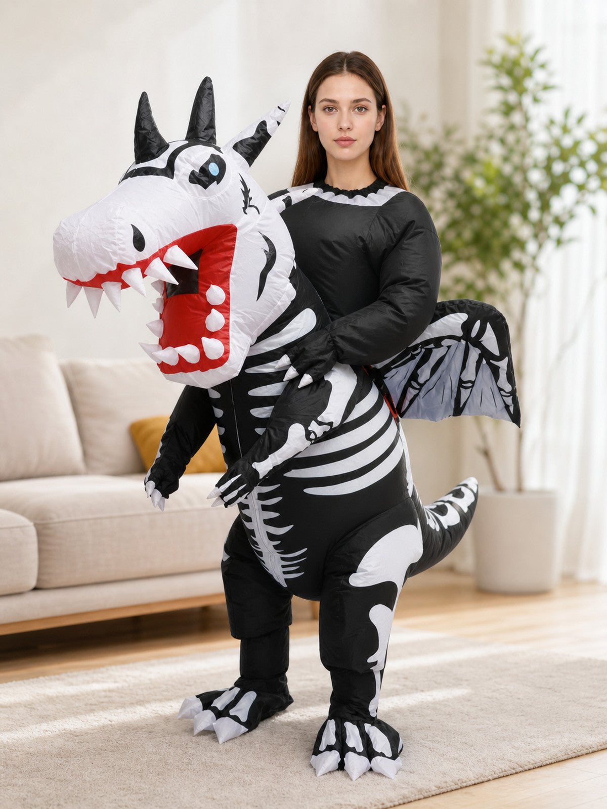 Winged Skeleton Dinosaur Costume for Halloween