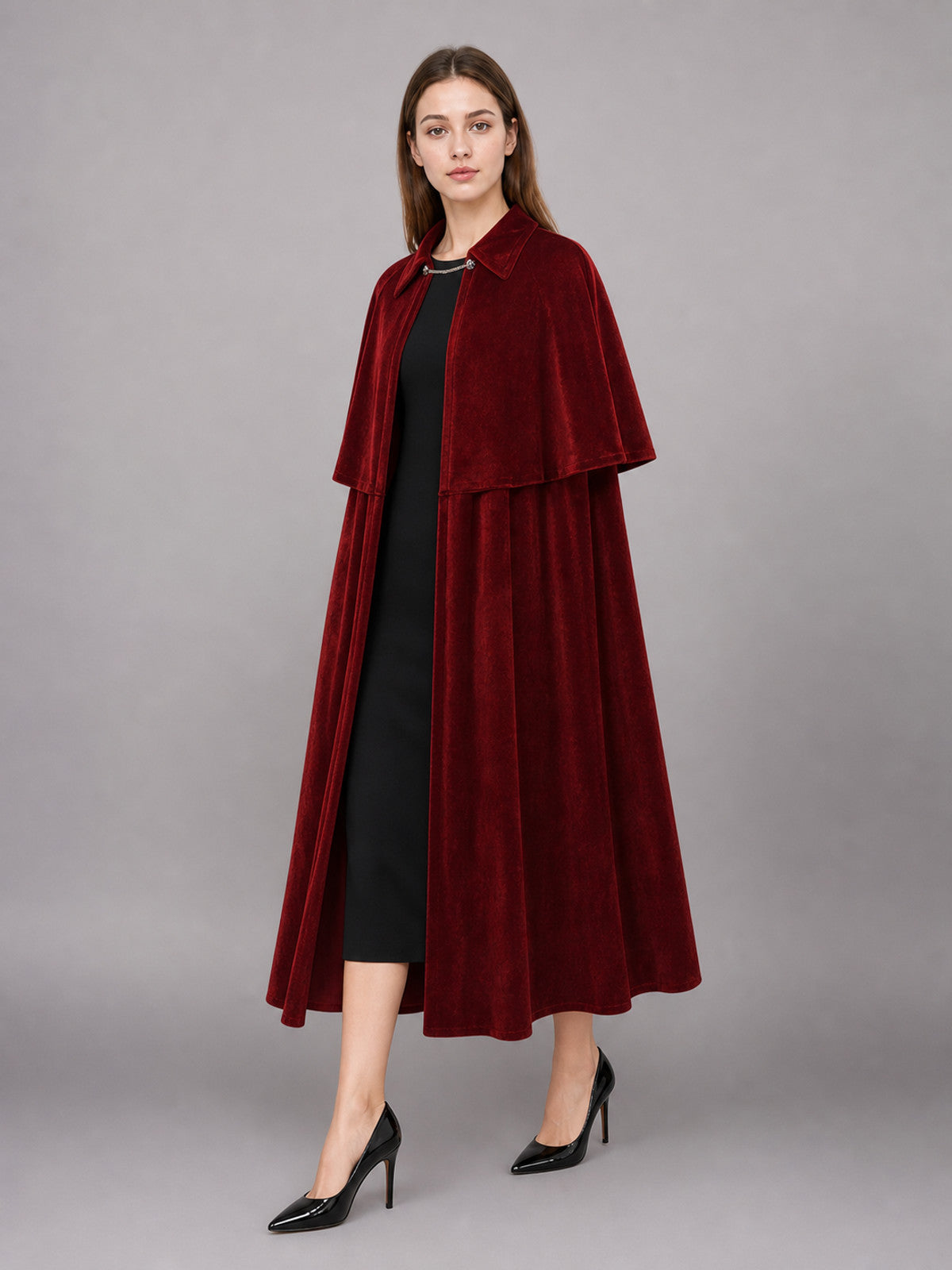 Burgundy Carnival Cloak, Medieval Look