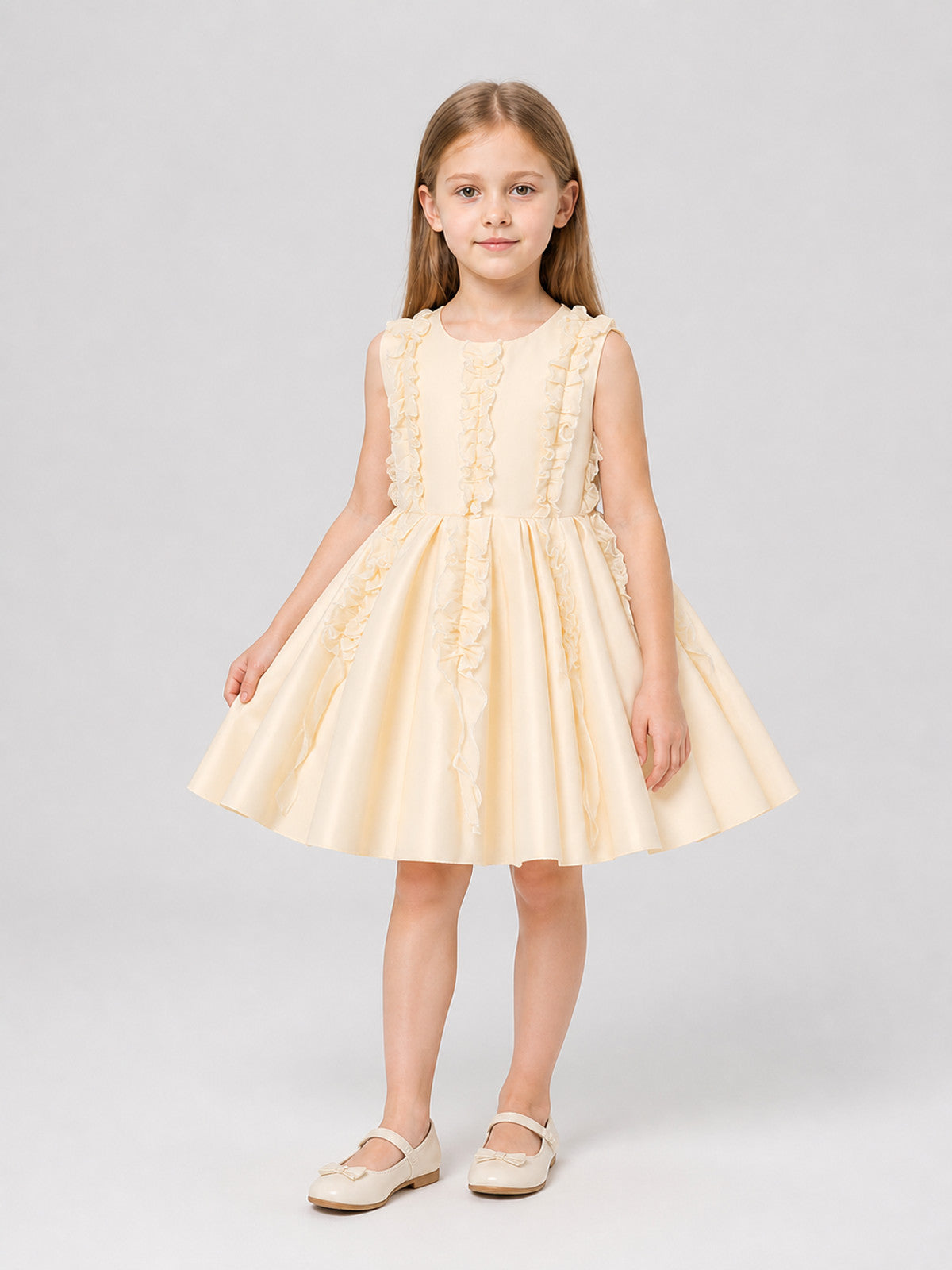 Satin Tutu Dress with Bow for Flower Girl Costume Dresses detail
