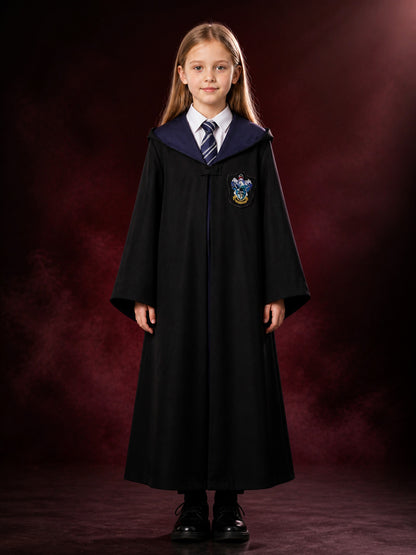 Ravenclaw Wizard Robe Costume Set with Hood, Tie and Crest main product view