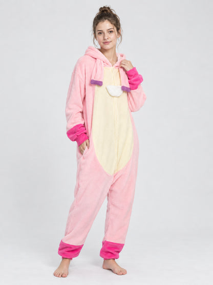 Cartoon-Style Hooded Pajama Jumpsuit