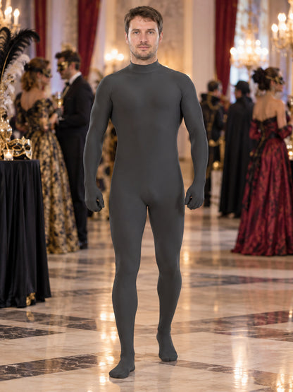 Fitted Black Jumpsuit with High Neck