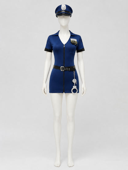 Police Cosplay Costume: Uniform, Cap, Belt, Handcuffs Costume Headwear detail