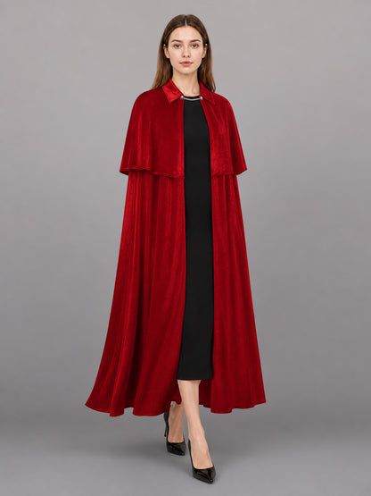 Red Carnival Cloak, Long, with High Collar