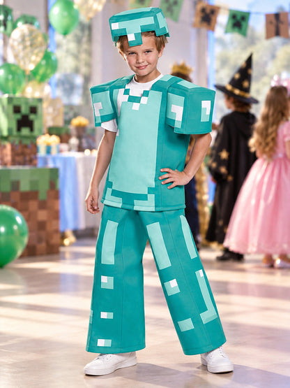 Pixel-style carnival costume with headpiece