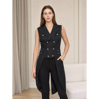 Steampunk Vest with Pattern and Double Row of Buttons lifestyle view