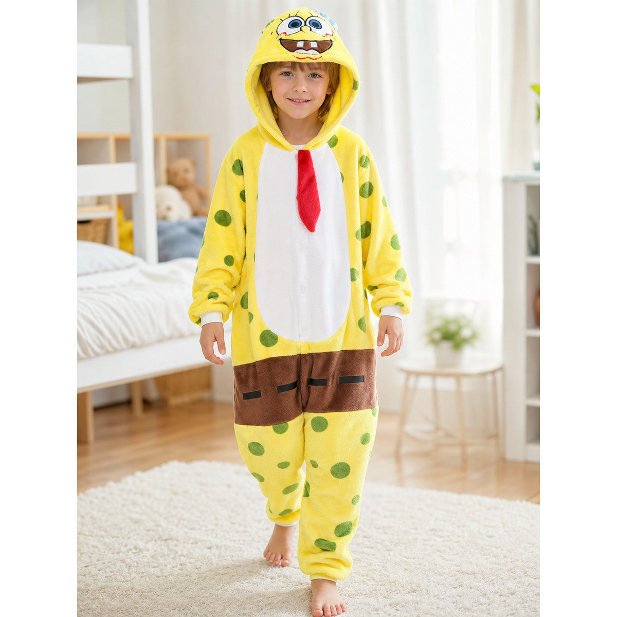 Hooded Printed Pajama Jumpsuit lifestyle view
