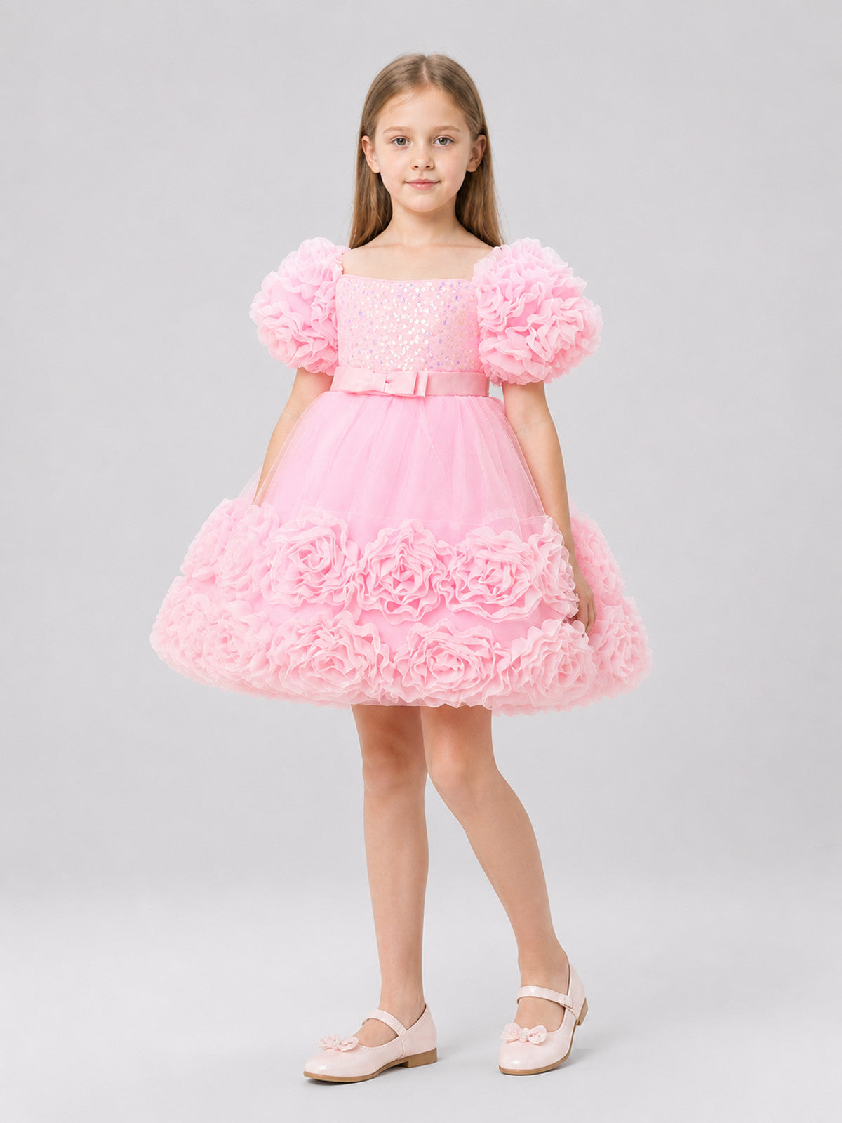 Pink Sequin Tutu Dress with a Full Skirt Costume Dresses detail