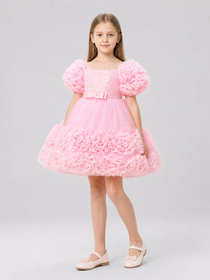 Pink Sequin Tutu Dress with a Full Skirt Costume Dresses detail
