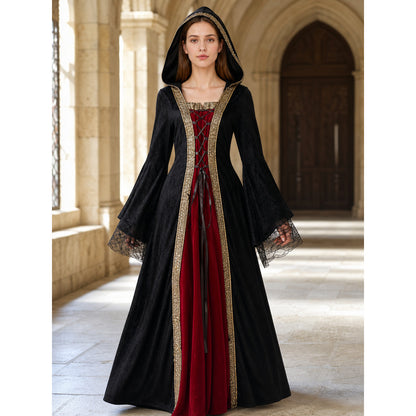 Gothic Hooded Costume Dress for Cosplay lifestyle