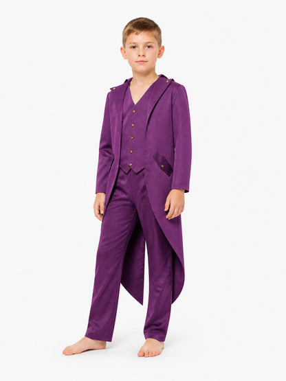 Purple Tailcoat with Lapels and Gold Buttons product detail