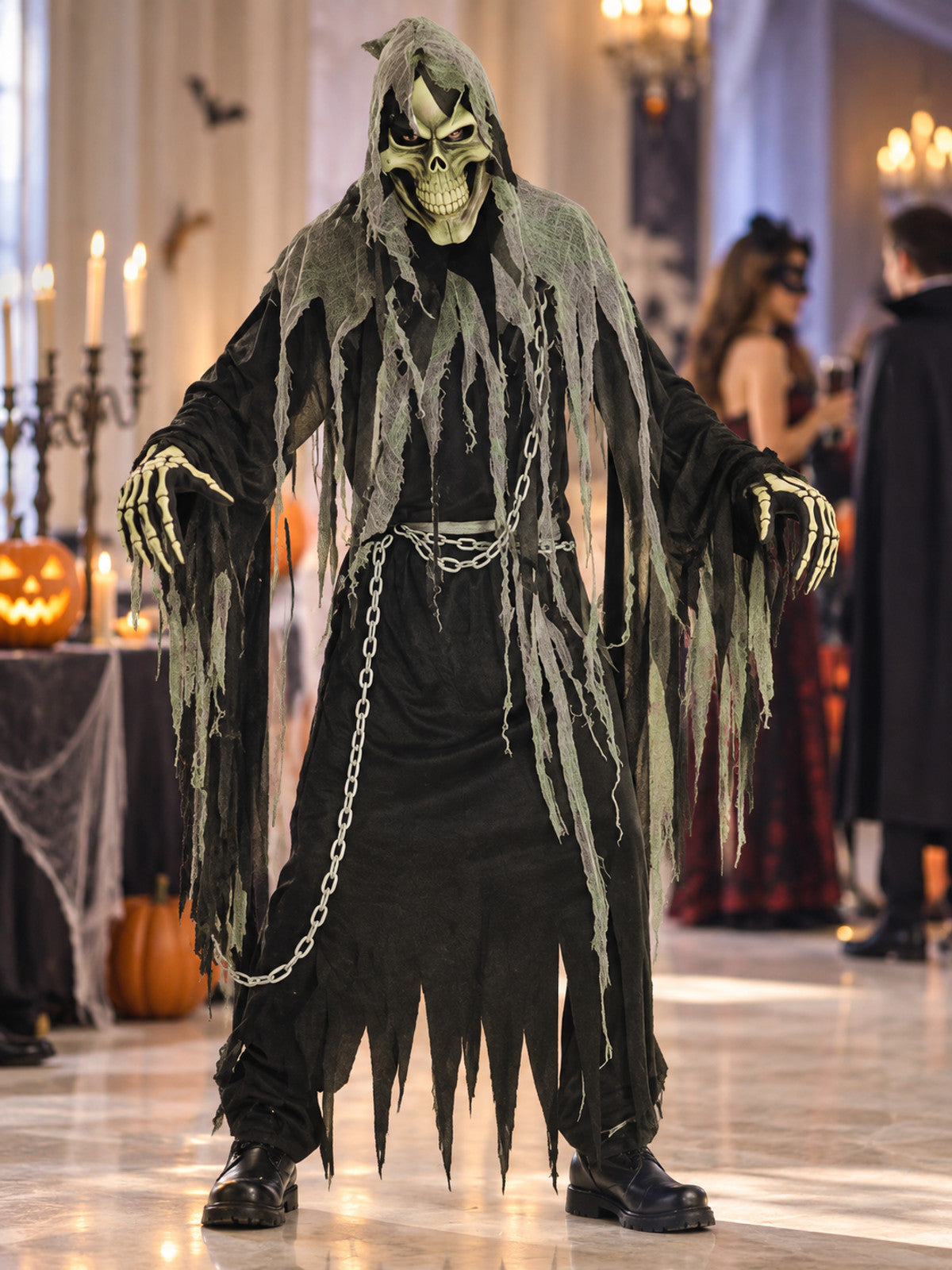 Halloween Carnival Costume, Robe, Skull Mask