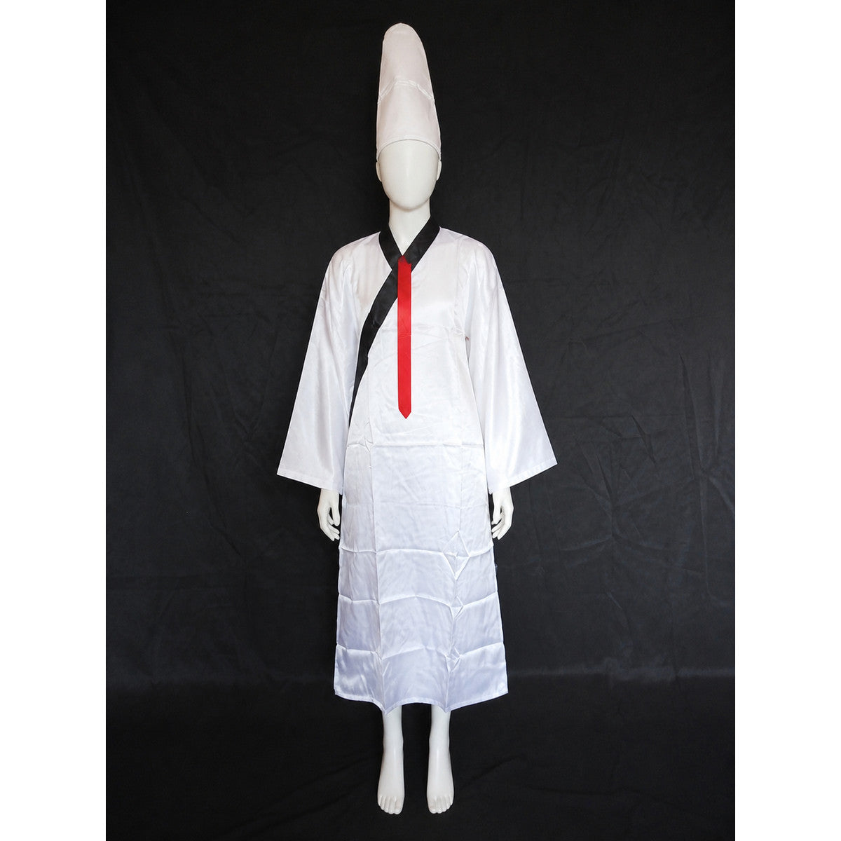 Zombie Costume with Long White Robe and Tall Hat Costume Headwear detail