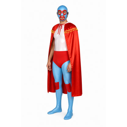 Mexican Wrestler Costume with Mask and Cape lifestyle
