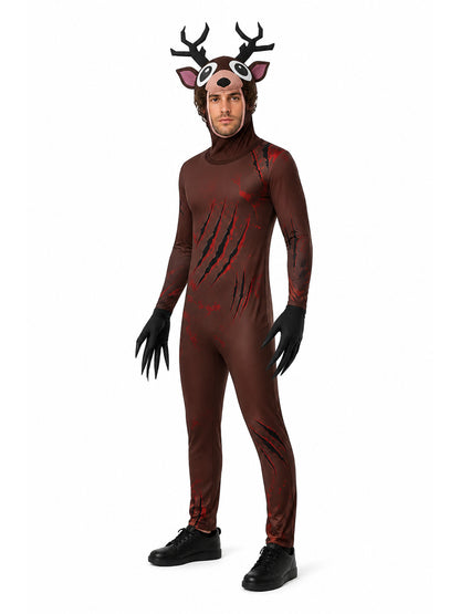 Deer Costume with Antlers and Claws, Red Scratches Costumes detail