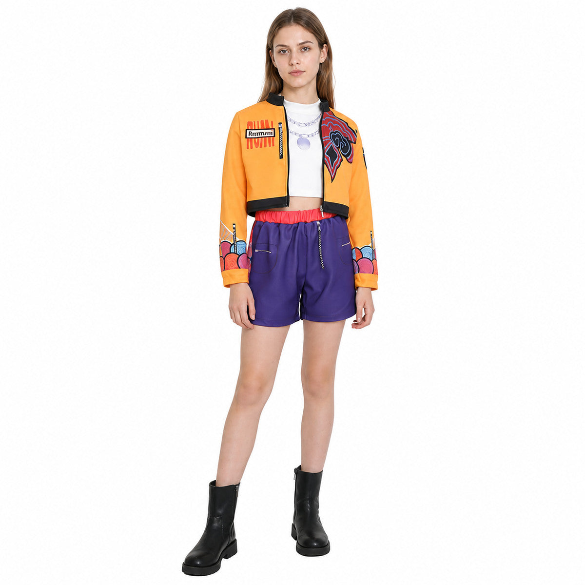 Cosplay costume with jacket, top, and shorts Costumes detail