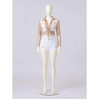 Two-Piece Stage Costume with Gold Stars