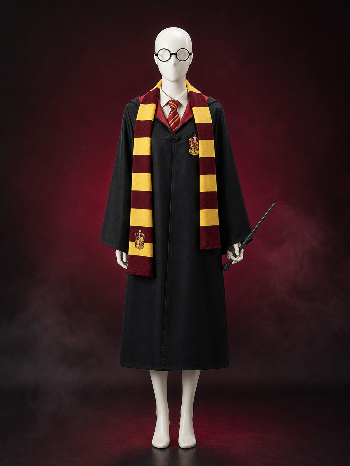 Gryffindor-Style Hooded Robe for Cosplay main product view