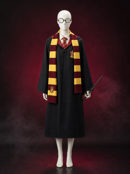 Gryffindor-Style Hooded Robe for Cosplay main product view