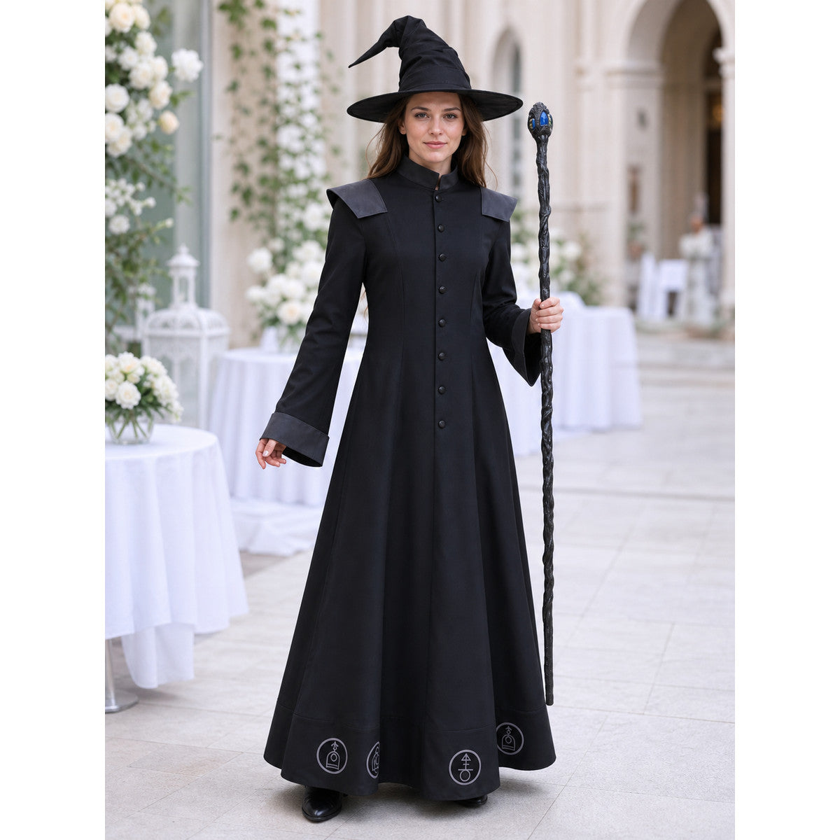 Halloween Wizard Costume with Hat and Robe lifestyle