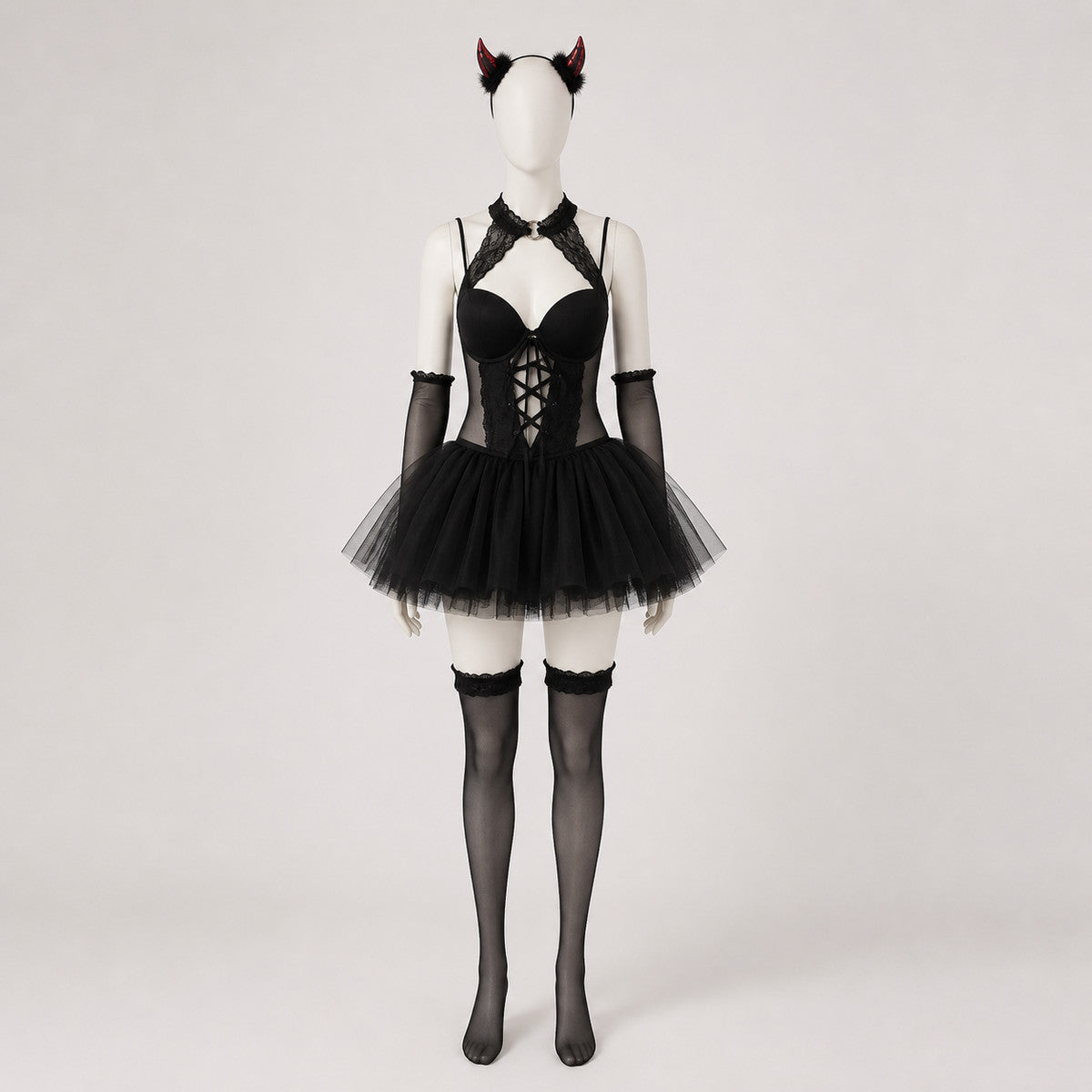 Lolita Devil Costume with Full Skirt for Halloween Costumes detail